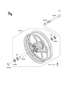 Z750 ABS ZR750MBF FR GB XX (EU ME A(FRICA) drawing Front Hub