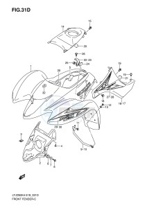 LT-Z250 (E19) drawing FRONT FENDER (MODEL K8)