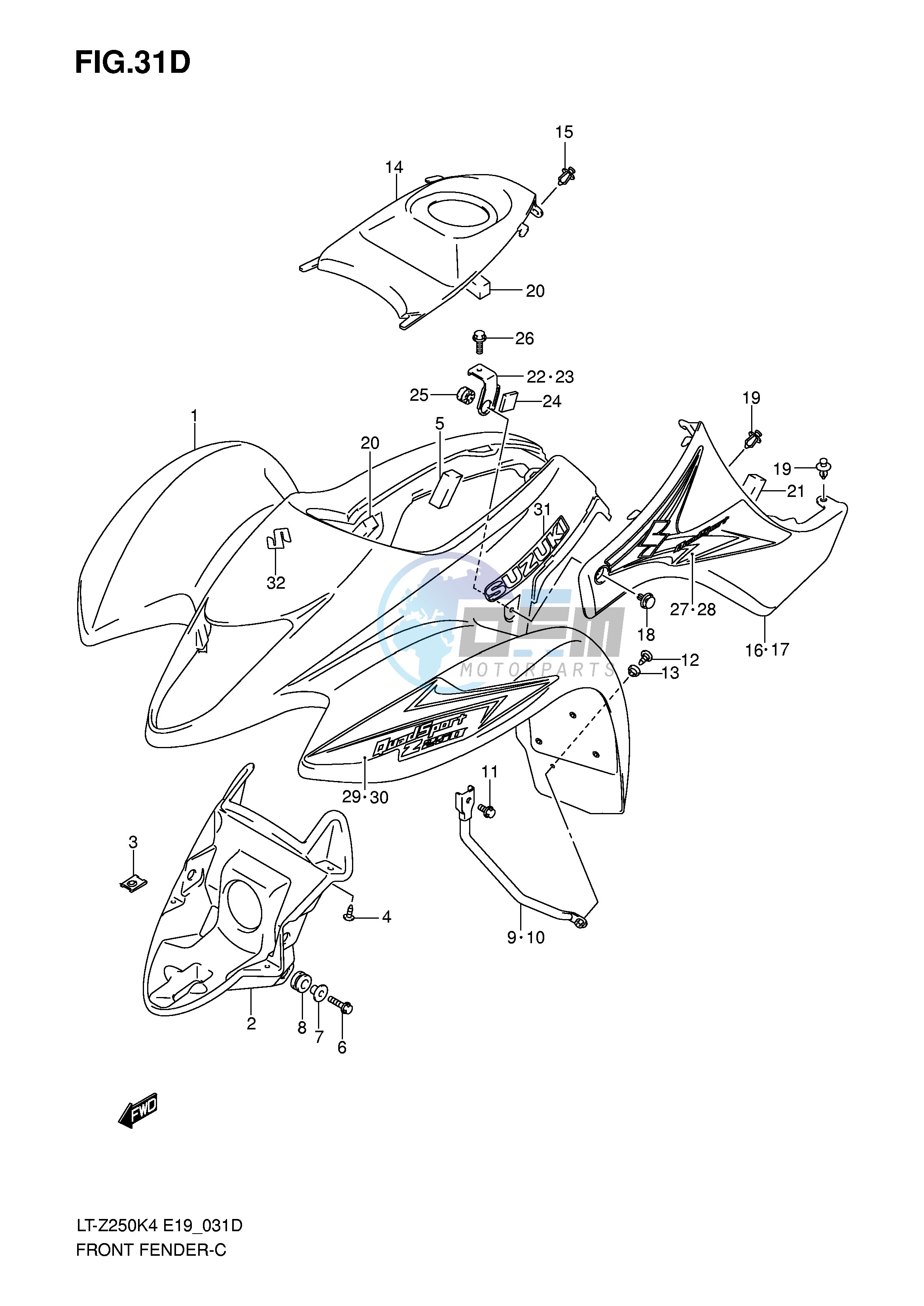 FRONT FENDER (MODEL K8)