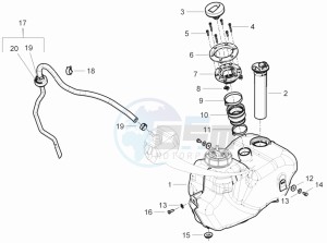 Beverly 300 RST 4T 4V ie E3 drawing Fuel Tank