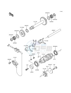 KLF 300 C [BAYOU 300 4X4] (C1-C4) [BAYOU 300 4X4] drawing GEAR CHANGE DRUM_SHIFT FORK-- S- -