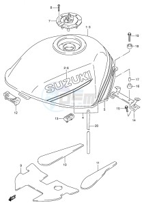 RF900R (E2) drawing FUEL TANK (MODEL R S)