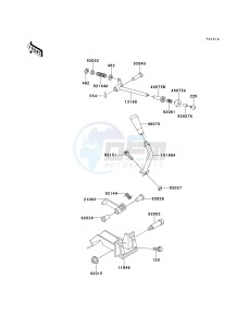 KAF 620 B [MULE 2520 TURF] (B6) [MULE 2520 TURF] drawing FRAME FITTINGS-- LEVER- -