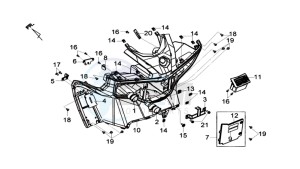 MAXSYM 600I ABS drawing COWLING FRONT