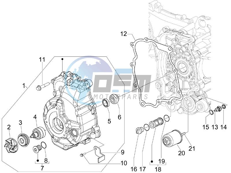 Flywheel magneto cover - Oil filter