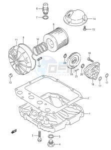 GS500E (E28) drawing OIL FILTER - OIL PUMP