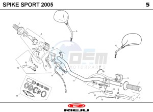 SPIKE-50-SPORT-RED drawing HANDLEBAR - CONTROLS