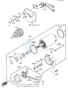 JS 650 A [650 SX] (A1) [650 SX] drawing STARTER MOTOR