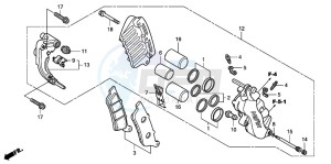 FES125A S-WING drawing FRONT BRAKE CALIPER (FES1253-5)(FES1503-5)