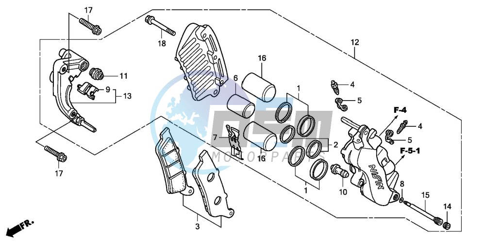 FRONT BRAKE CALIPER (FES1253-5)(FES1503-5)