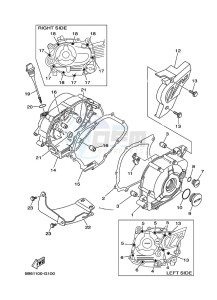 TT-R110E (B51P) drawing CRANKCASE COVER 1