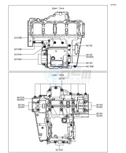 Z1000 ABS ZR1000GGF FR GB XX (EU ME A(FRICA) drawing Crankcase Bolt Pattern