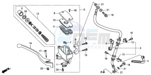 VT750C drawing FR. BRAKE MASTER CYLINDER