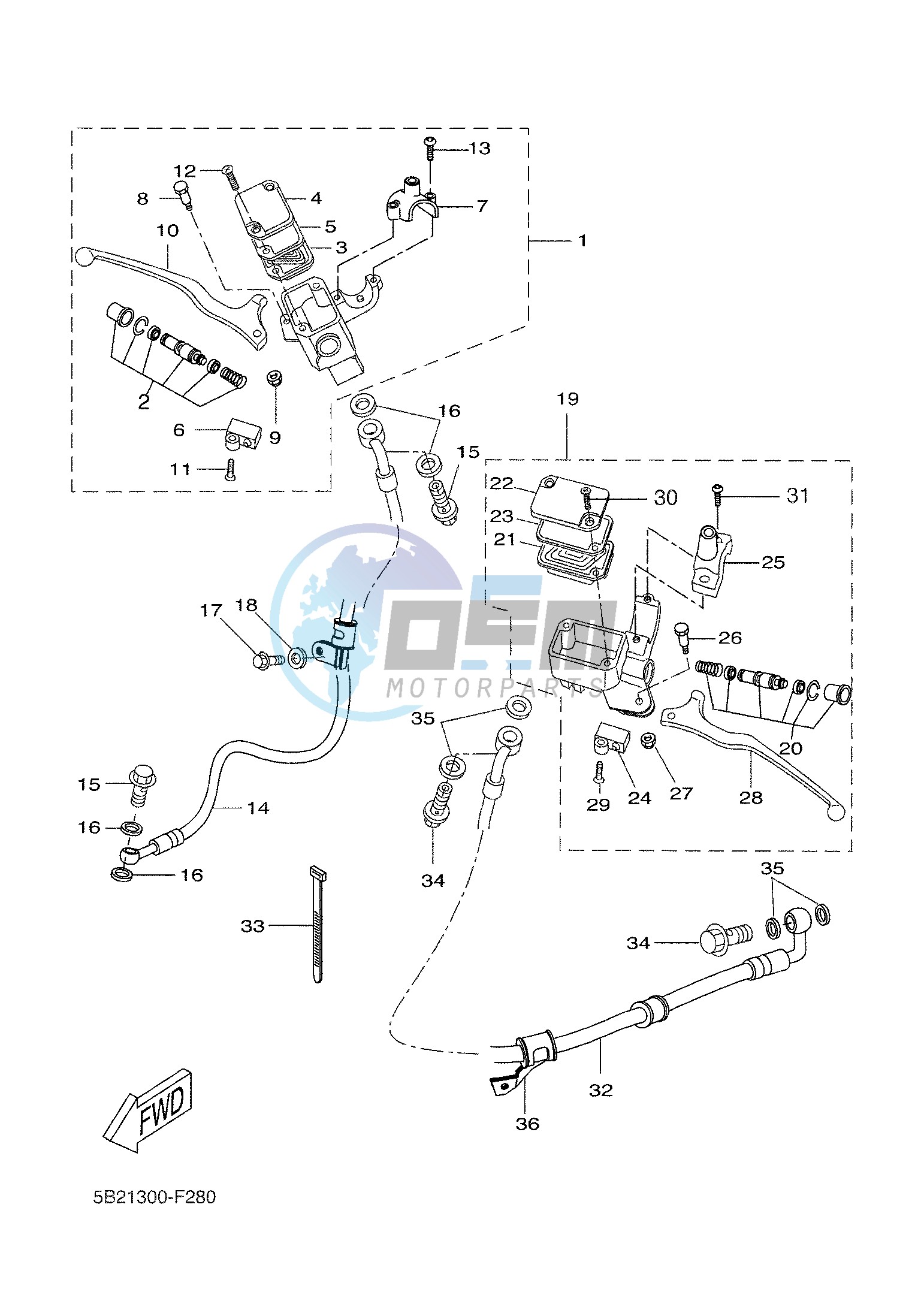 M. CYLINDER FOR DISK BRAKE