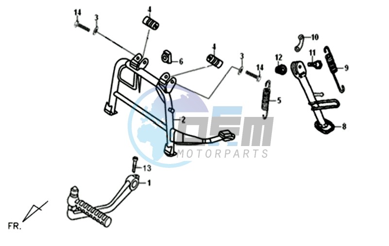 CENTRAL STAND -SIDE STAND- KICKSTARTER PEDAL