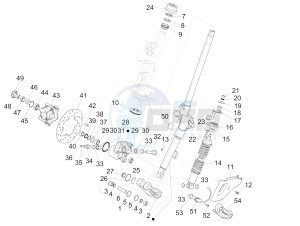 150 Sprint 4T 3V ie (APAC) (AU, CD, EX, JP, RI, TH, TN) drawing Fork/steering tube - Steering bearing unit