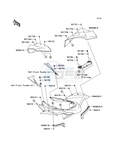 KFX450R KSF450B9F EU drawing Rear Fender(s)