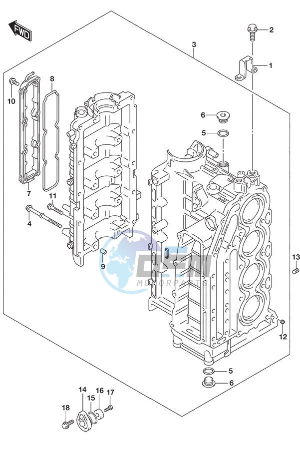 Cylinder Block S/N 14003F-510250 to 14003F-51XXXX S/N 14003Z-510026 to 14003Z-51XXXX