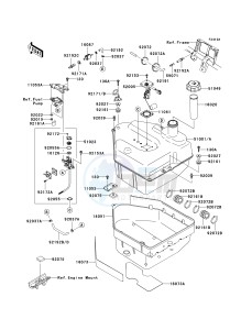 KVF 650 F [BRUTE FORCE 650 4X4I] (F6F-F9F ) F8F drawing FUEL TANK -- F7F_F8F_F9F- -