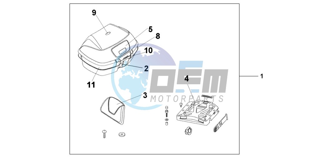 TOP BOX 45L PETROL BLUE M