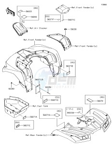 BRUTE FORCE 750 4x4i EPS KVF750HHF EU drawing Labels