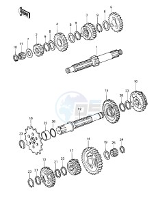 KDX 250 A [KDX250] (A1) [KDX250] drawing TRANSMISSION