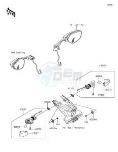 NINJA ZX-10R ZX1000SHFA XX (EU ME A(FRICA) drawing Turn Signals