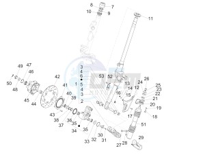 946 150 4T 3V ABS ARMANI (NAFTA) drawing Fork/steering tube - Steering bearing unit