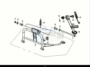 SYMPHONY CARGO 50 (AY05W9-EU) (E5) (M1) drawing MAIN STAND - KICK STARTER ARM