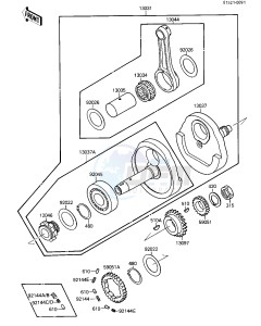 KSF 250 A [MOJAVE 250] (A1-A2) [MOJAVE 250] drawing CRANKSHAFT -- 010527- -