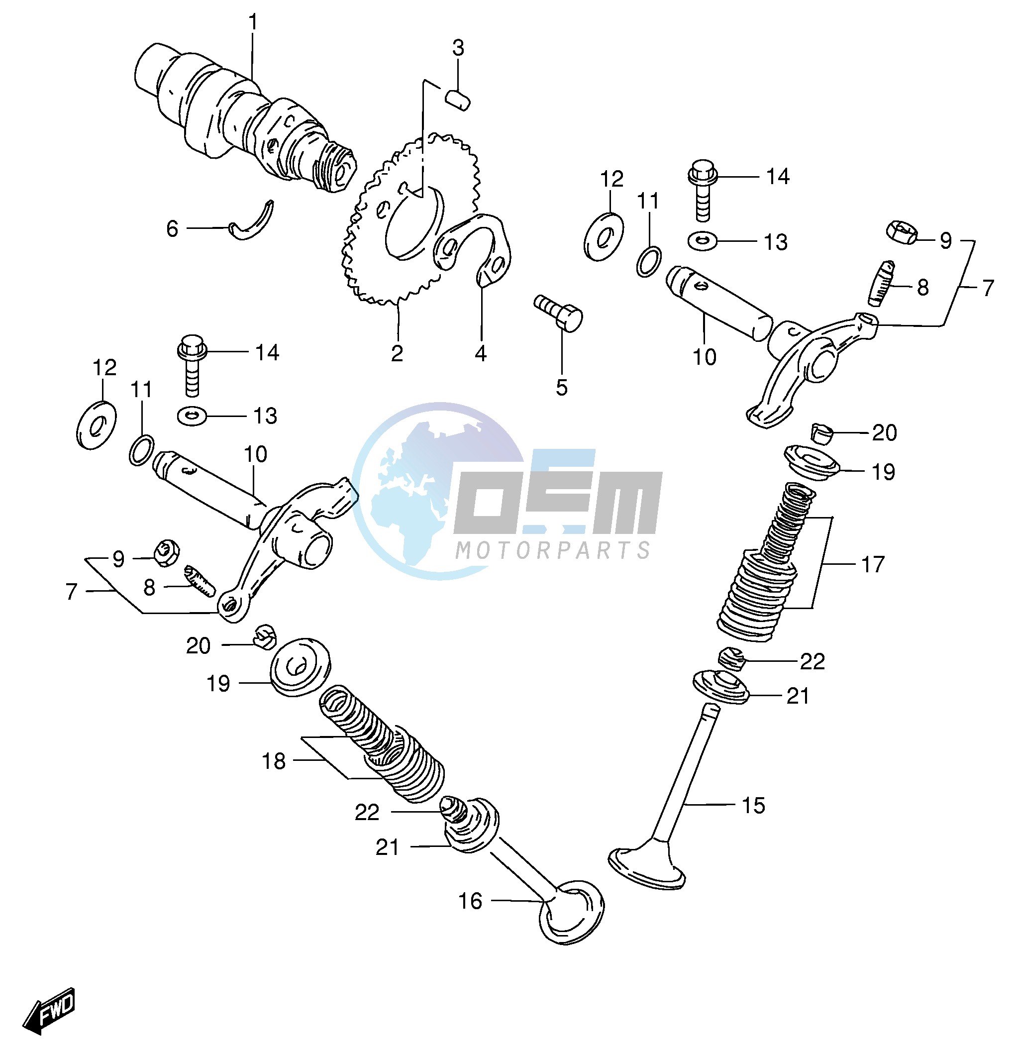 CAM SHAFT - VALVE (MODEL F K L M R)