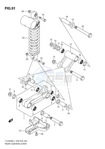 LT-Z400 (E28-E33) drawing REAR CUSHION LEVER (LT-Z400ZL1 E28)