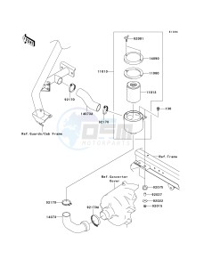 KAF 620 R [MULE 4010 TRANS4X4] (R9F-RAFA) RAFA drawing AIR CLEANER-BELT CONVERTER