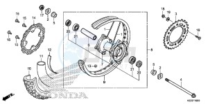 CRF250LE CRF250L Korea - (KO) drawing REAR WHEEL (CRF250L)