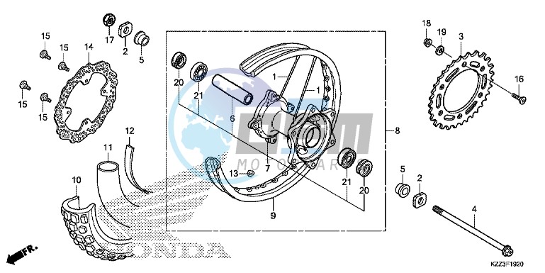 REAR WHEEL (CRF250L)