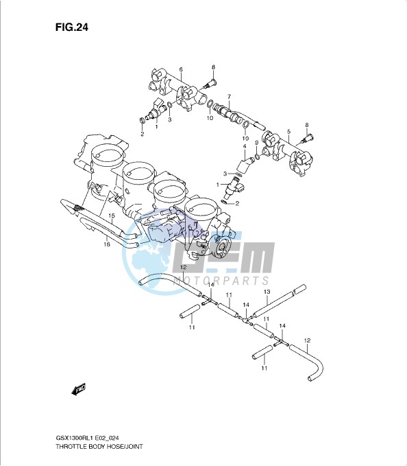 THROTTLE BODY HOSE/JOINT (GSX1300RUFL1 E19)