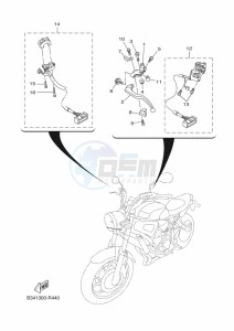 XSR700 MTM690D (BJX1) drawing HANDLE SWITCH & LEVER