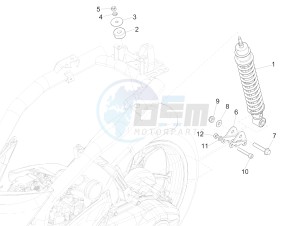 LIBERTY 150 150 IGET 4T 3V IE ABS (NAFTA) drawing Rear suspension - Shock absorber/s