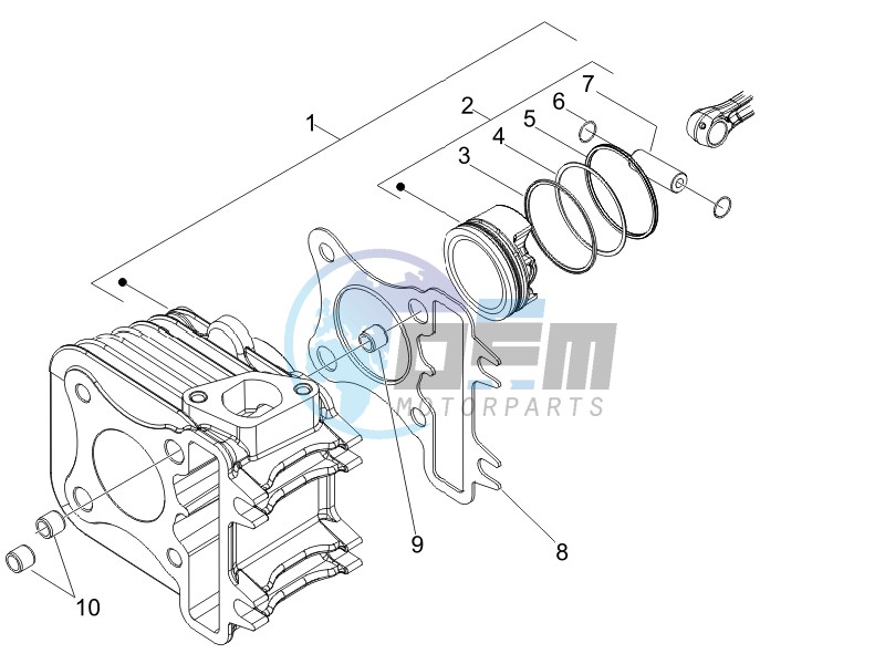 Cylinder - piston - wrist pin unit