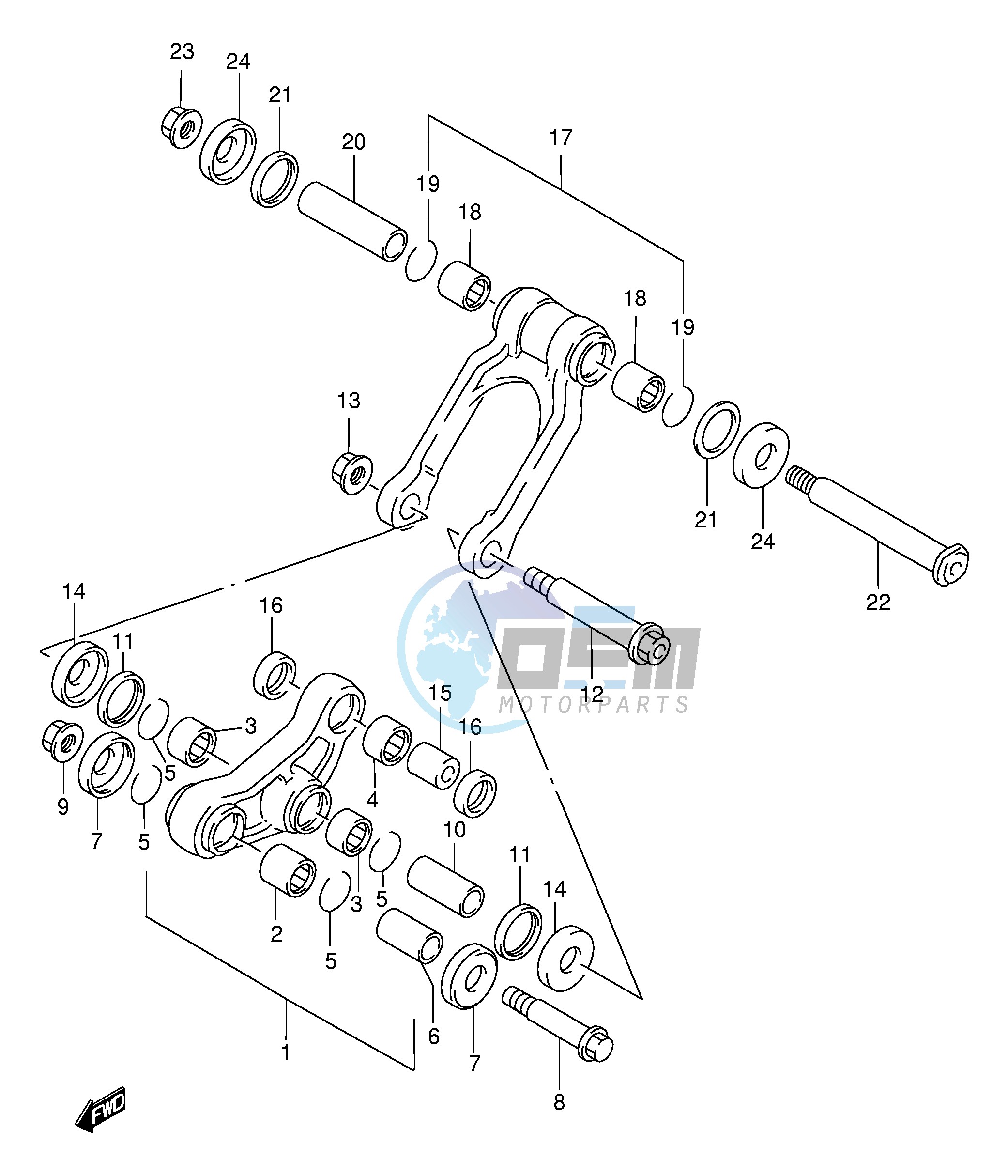 REAR CUSHION LEVER (MODEL T V)