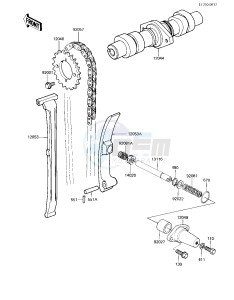 EX 305 B [GPZ 305] (B1) [GPZ 305] drawing CAMSHAFT_CHAIN_TENSIONER