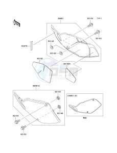 KLX 300 A [KLX300R] (A6F-A7A) A6F drawing SIDE COVERS