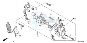 VFR800XD CrossRunner - VFR800X UK - (E) drawing L. FRONT BRAKE CALIPER