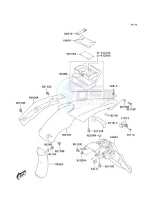 KLX 400 A [KLX400SR KLX400R] (A1-A2 A2 CAN ONLY) [KLX400SR KLX400R] drawing REAR FENDER-- S- -