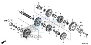 VFR1200FDF VFR1200F Dual Clutch E drawing TRANSMISSION (VFR1200FD) (COUNTERSHAFT)