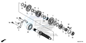 CB500XAE CB500X ABS UK - (E) drawing TRANSMISSION (MAINSHAFT)