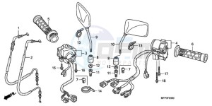 CB1300SA9 UK - (E / ABS BCT MKH MME TWO TY2) drawing SWITCH/CABLE