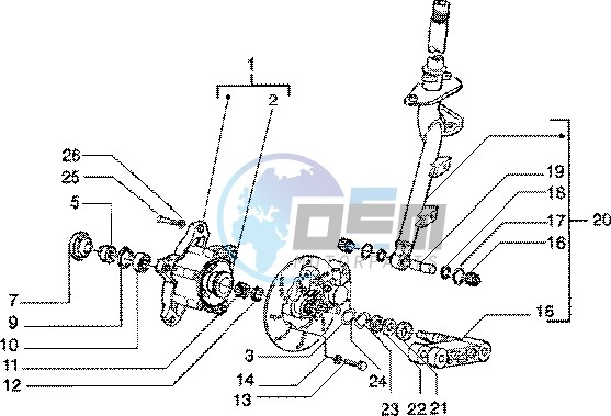 Steering column-disc brake