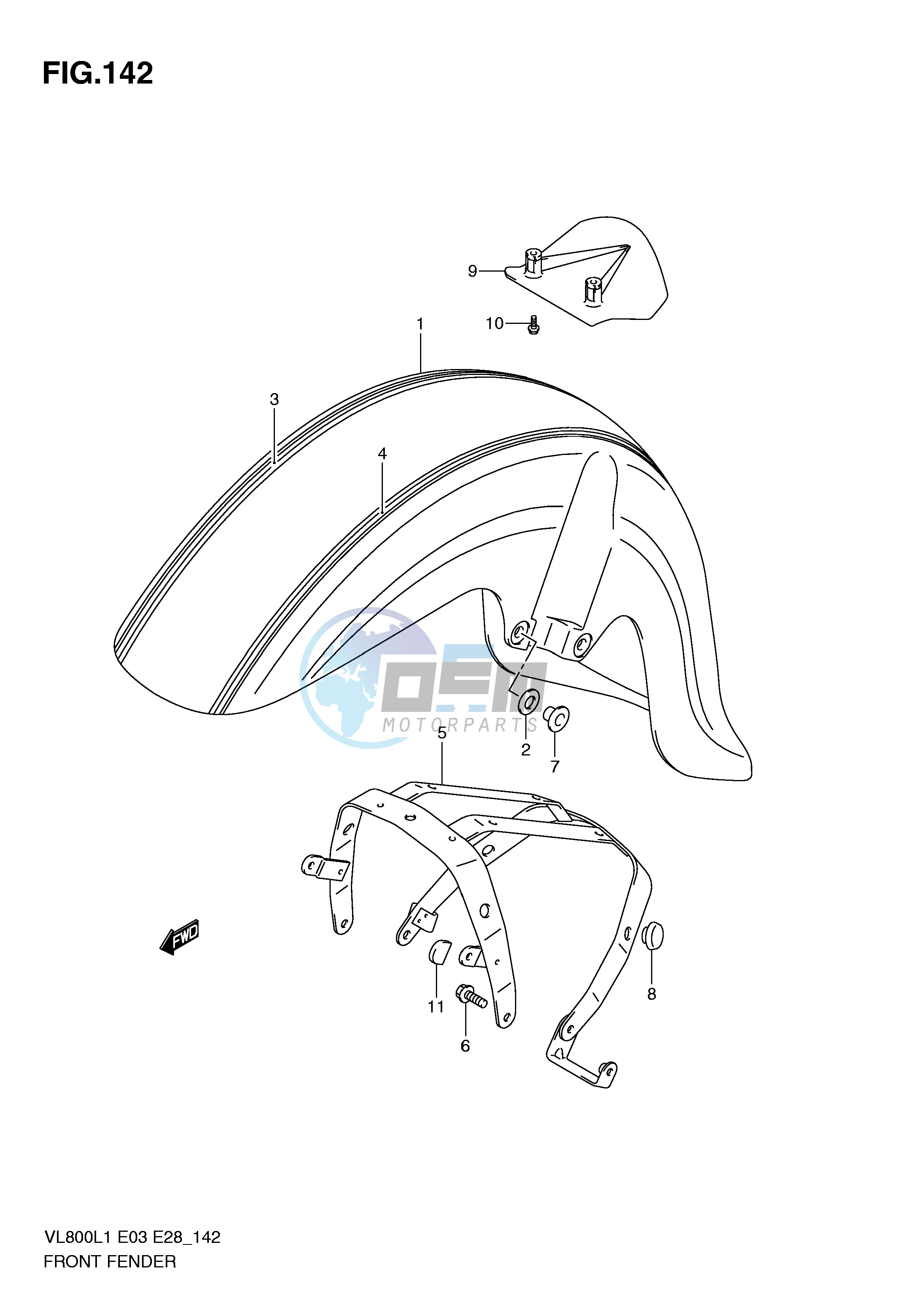 FRONT FENDER (VL800TL1 E33)