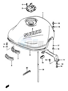 GSF1200A (E18) drawing FUEL TANK (MODEL T V)